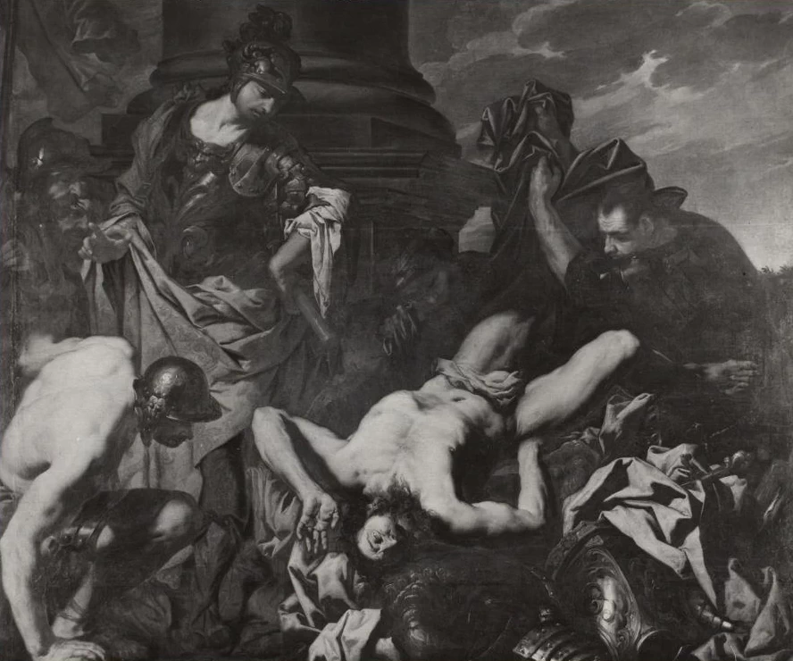 Alessandro copre col suo manto il cadavere di Dario - Palazzo Albrizzi, Venezia